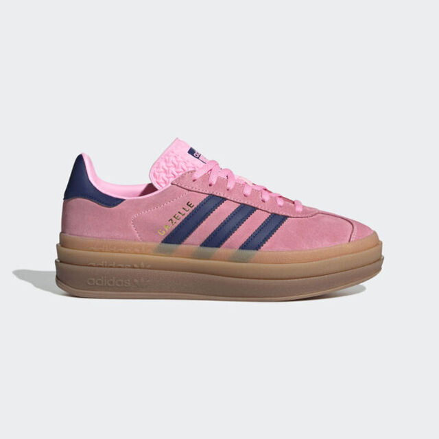 Adidas Gazelle Bold W [H06122 女 休閒鞋 運動 經典 三葉草 厚底 麂皮 焦糖底 粉藍