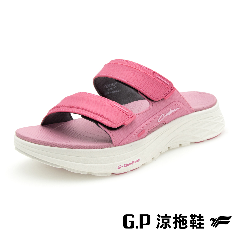【G.P 雲端鞋-穩定系列女款輕量緩震雙帶拖鞋】G5638W-44 粉色 (SIZE:36-39 共三色)