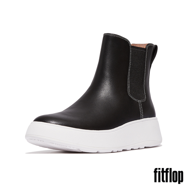 【FitFlop】F-MODE 撞色縫線厚底切爾西靴-女(黑色)