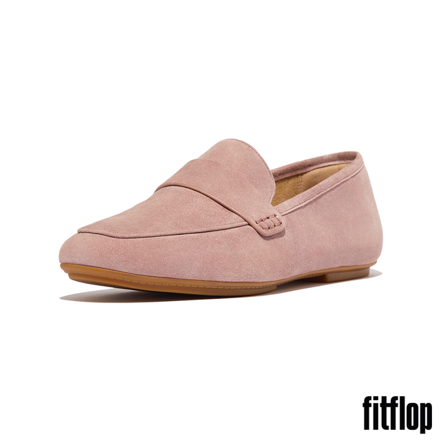 【FitFlop】DELICATO 麂皮方頭樂福鞋-女(藕粉色)