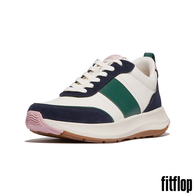 【FitFlop】F-MODE FLOW 雙色復古厚底休閒鞋-女(午夜藍混色)