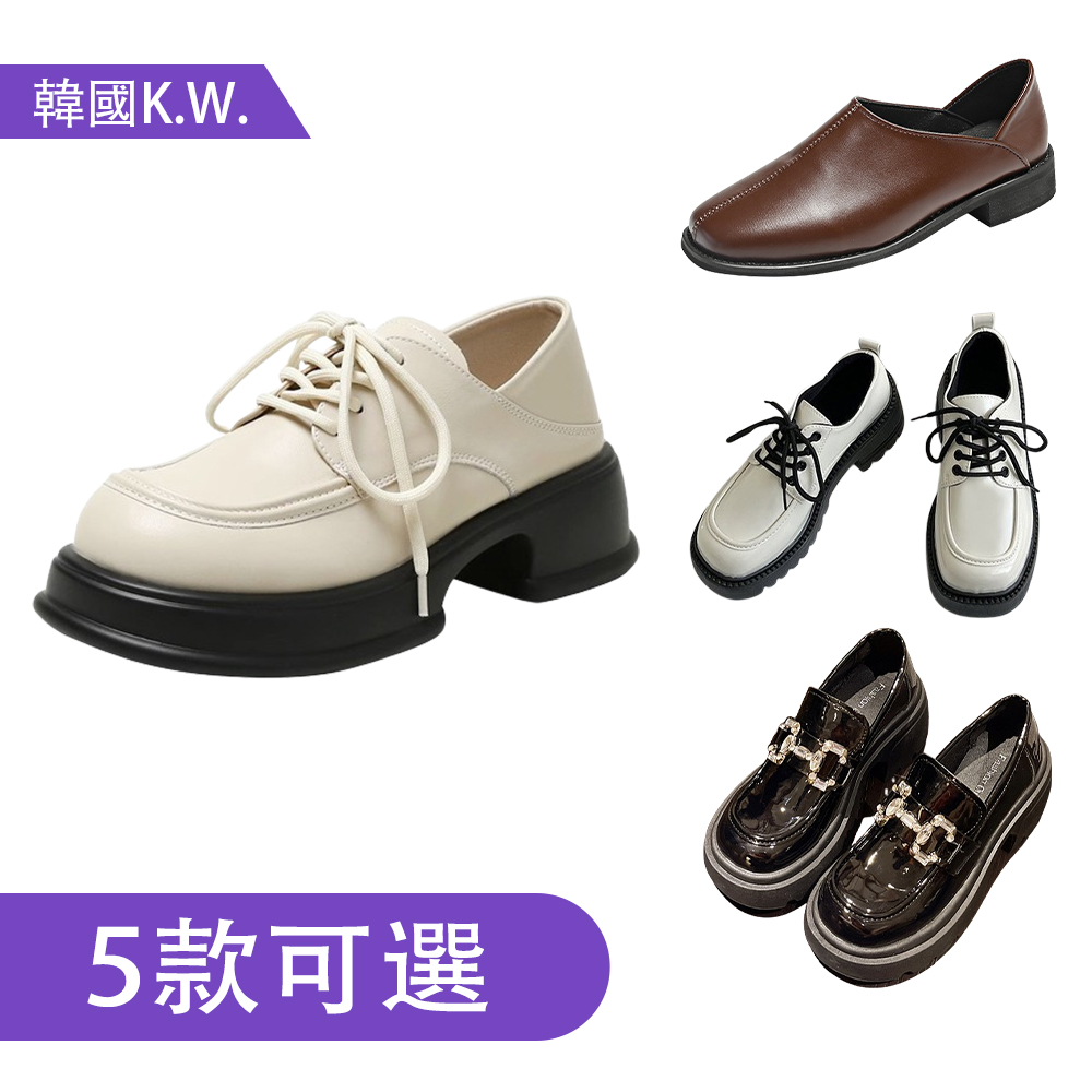 【韓國K.W.】限時瘋搶↘經典包頭厚底平底復古瑪麗珍鞋(涼鞋/小皮鞋/平底/厚底)