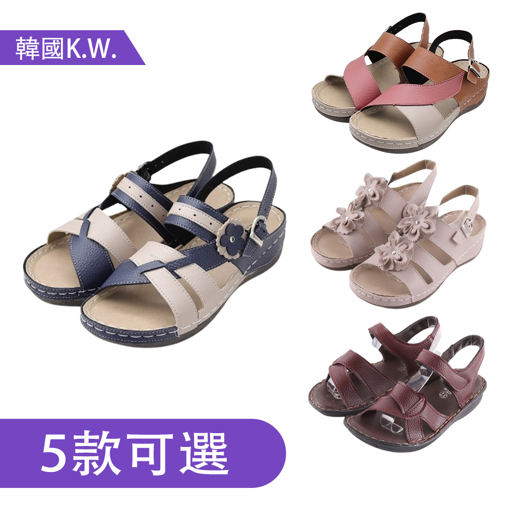 【韓國K.W.】限時瘋搶↘百搭造型厚底涼拖(涼鞋/拖鞋/女鞋/臺灣製造)