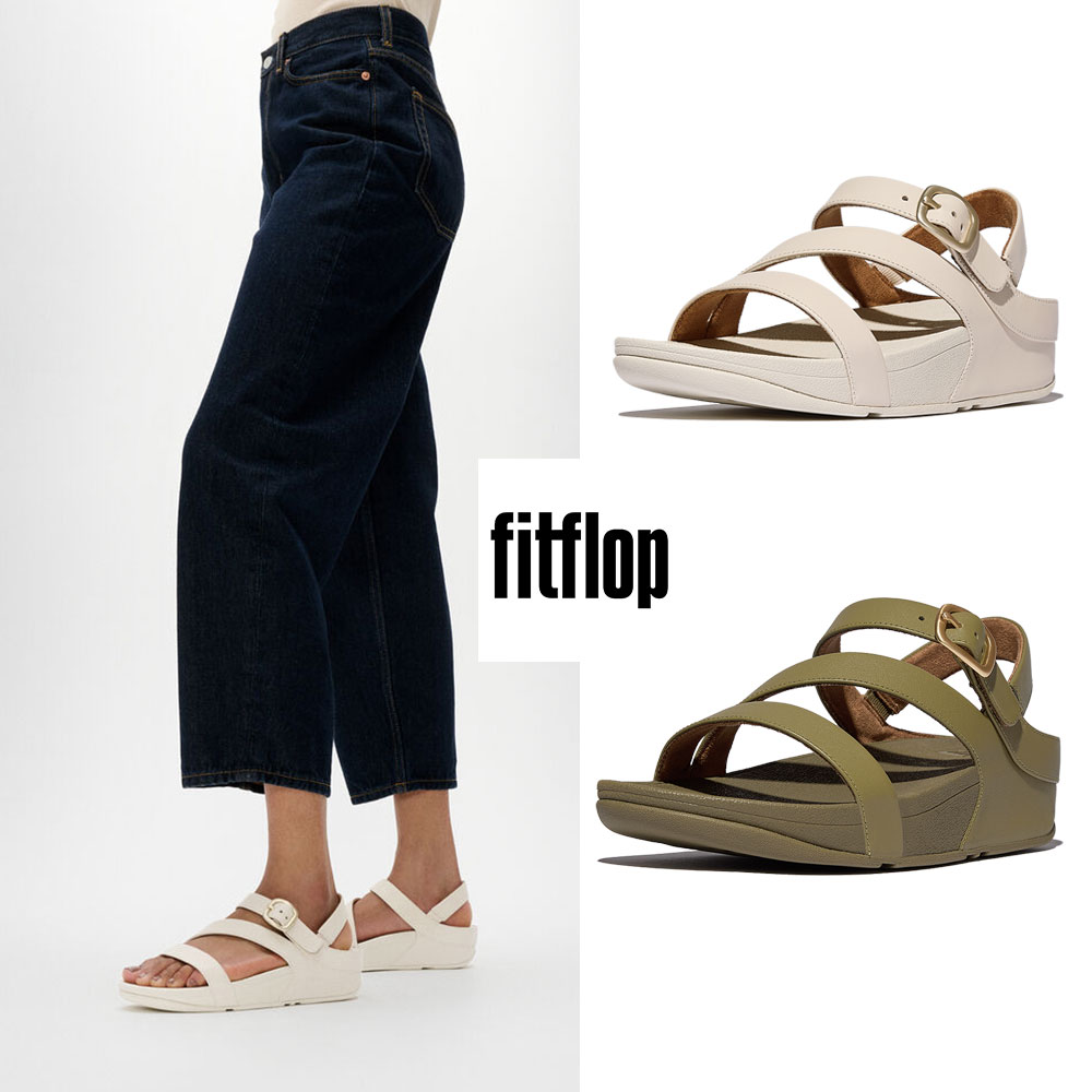 【FitFlop】THE SKINNY II 後帶皮革造型涼鞋-女(兩色)