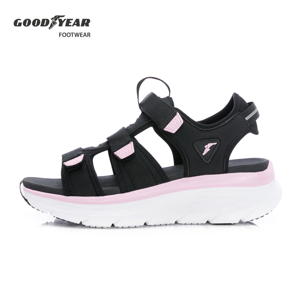 【GOODYEAR 固特異】美型 休閒運動涼鞋/女 緩震 輕量 透氣 黑(GAWS52630)