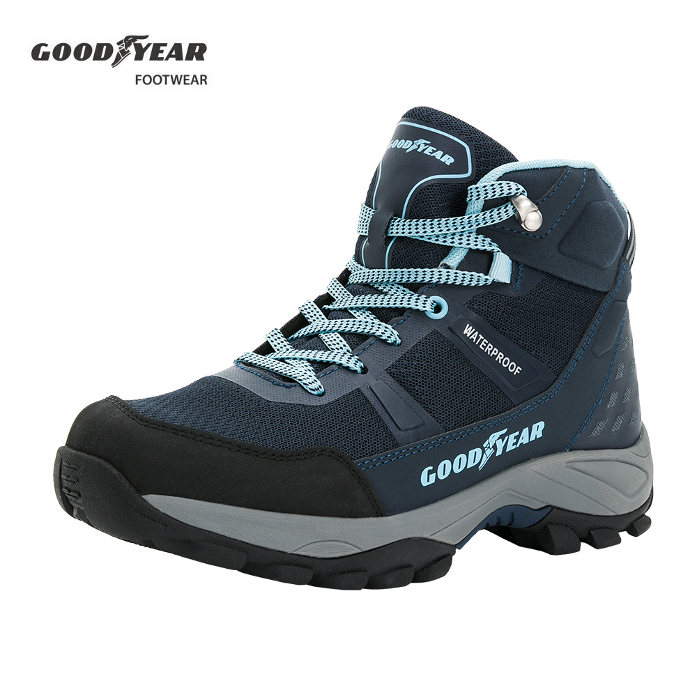 【GOODYEAR 固特異】動態防水戶外鞋/女 抓地 防水 耐磨 避震 藍(提頓-GAWO42506)