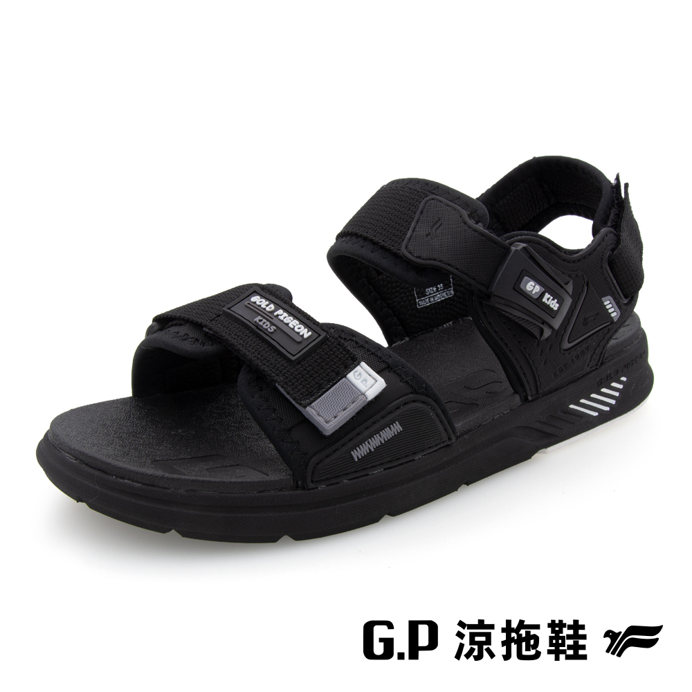 【G.P 兒童簡約輕羽量磁扣兩用涼拖鞋】G9525B-10 黑色 (SIZE:31-35 共三色)