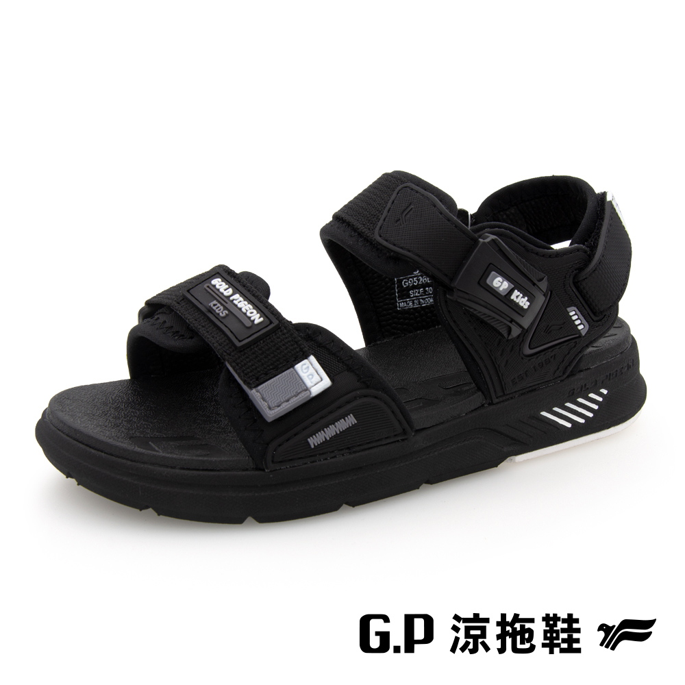 【G.P 兒童簡約輕羽量磁扣兩用涼拖鞋】G9526B-10 黑色 (SIZE:26-30 共二色)