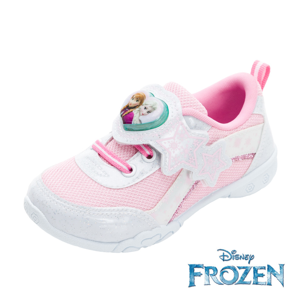 【Disney 迪士尼】冰雪奇緣 童鞋電燈運動鞋 白粉/FOKX41653