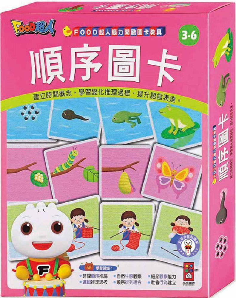 順序圖卡（支援多重點讀筆）FOOD超人腦力開發圖卡教具（新版）