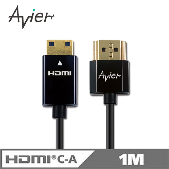 avier - Mini HDMI轉HDMI1.4版超薄型連接線1M