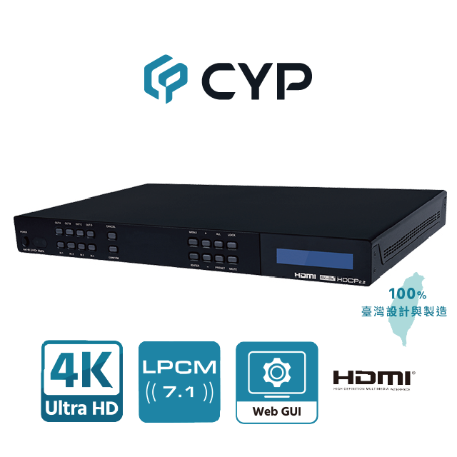 4K60 4 進 4 出 HDMI 矩陣（具有 USB 電源輸出）(CPLUS-V4H4HP)
