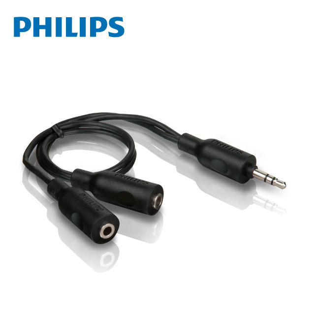 PHILIPS 飛利浦 SWA2151W/10 一分二 3.5mm 立體耳機分接線