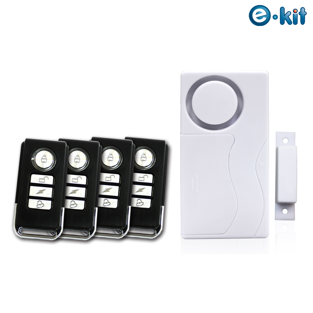 逸奇e-Kit 一對四無線遙控器/門磁門窗防盜警報器+緊急警報鈴+迎賓門鈴 ES-33D