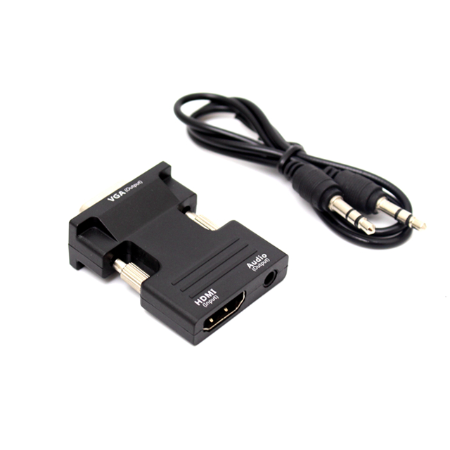 HDMI(母) 轉 VGA(公) 訊號影音傳輸轉接器 帶音頻線
