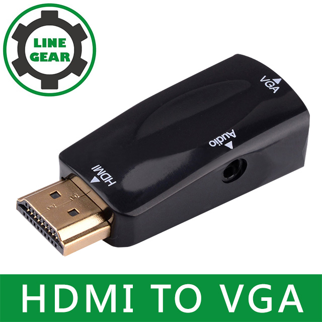 LineGear HDMI to VGA+ Audio(音源輸出)影音轉接器 (黑)