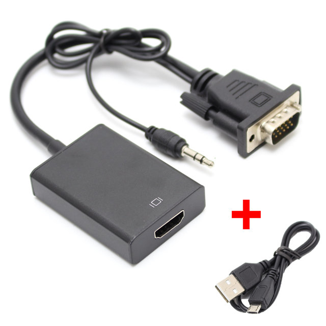 VGA(公)轉HDMI(母) 訊號影音傳輸轉接器-15cm