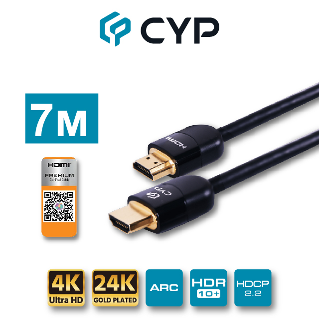 CYP西柏 - 專業級純銅鋅合金超高速HDMI 2.0 線 7.0M (CBL-H300-070)