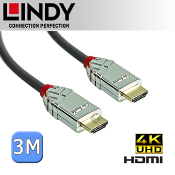 LINDY 林帝 CROMO鉻系列 HDMI 2.0 (Type-A) 公 to 公 傳輸線 3M (37873)