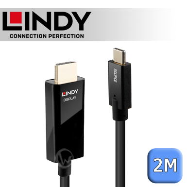 LINDY 林帝 主動式 USB3.1 Type-C to HDMI 2.0 HDR 轉接線 2m (43292)
