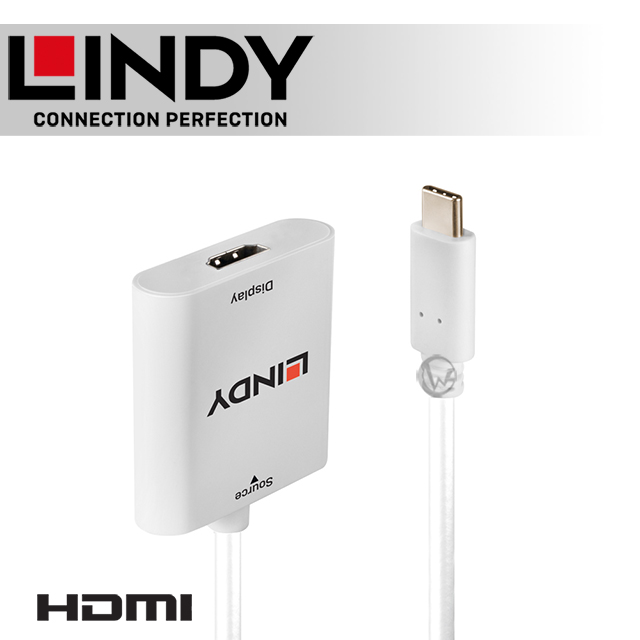 LINDY 林帝 主動式 USB3.1 Type-C to HDMI2.0 4K/60Hz HDR 轉接器 (43276)