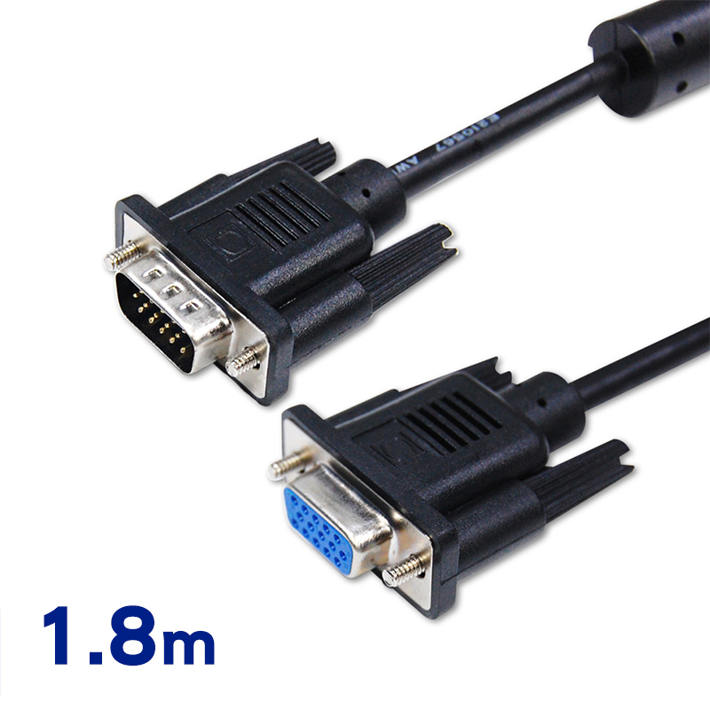 Cable 纖細型高解析度顯示器延長線 15Pin 公對母 1.8米(14HD1515PS02)