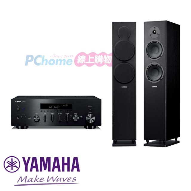 YAMAHA 網路音樂串流綜合擴大機+落地喇叭 R-N600A+NS-F150(黑木紋)