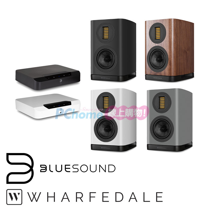 BLUESOUND POWERNODE EDGE 串流綜合擴大機+Wharfedale EVO 5.1 書架喇叭(一對)