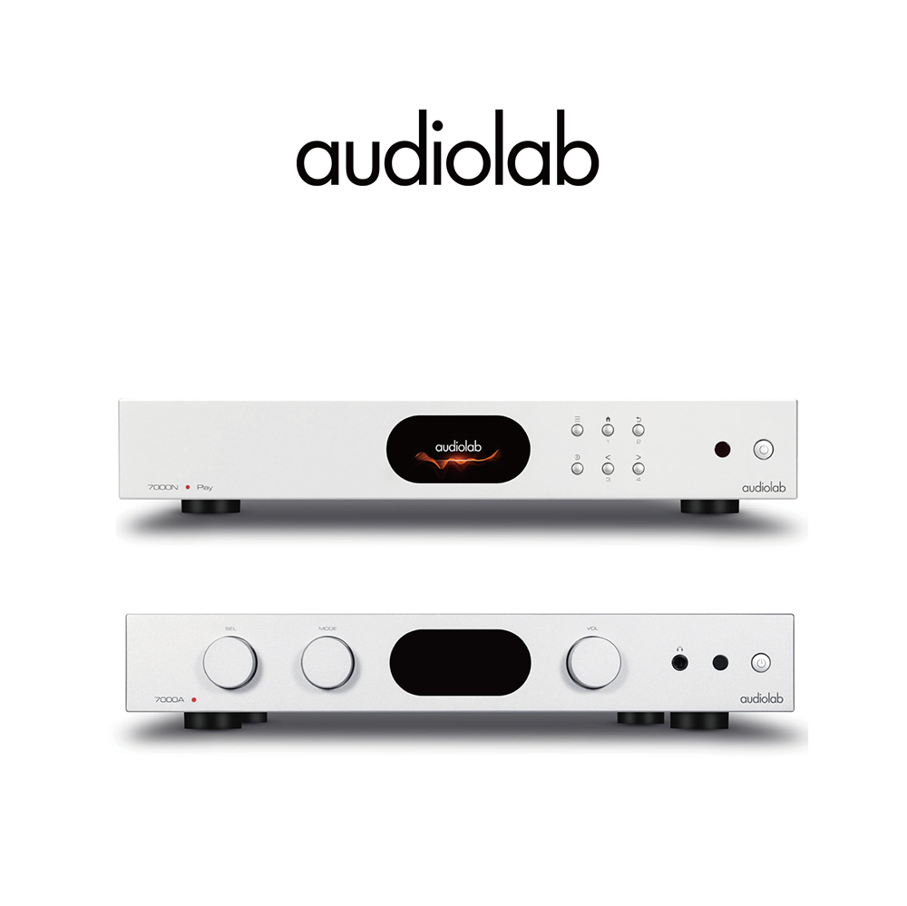 Audiolab 7000N Play 無線串流播放機+7000A 數位藍芽DAC綜合擴大機 銀色組