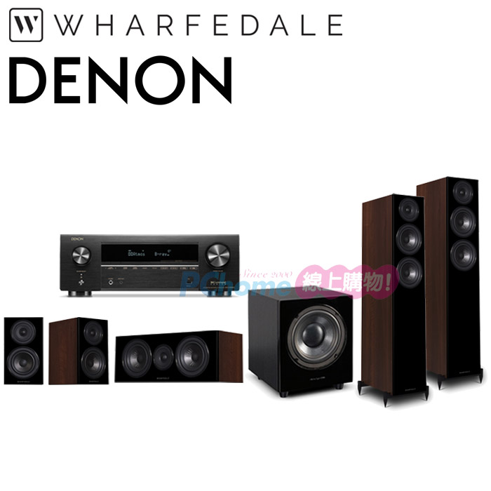 DENON AVR-X1800H 環繞擴大機+Wharfedale Diamond 12.3+12.C+12.0+WH-D10 家庭劇院組