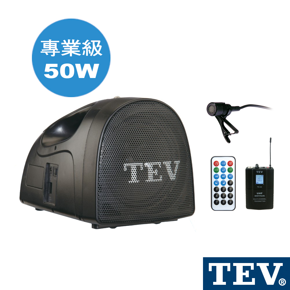 TEV 100頻道肩帶式藍芽/USB/SD播放擴音器（領夾式）TA220DLL