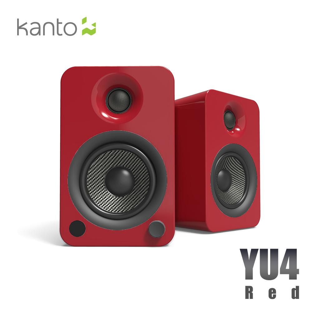 Kanto YU4 藍牙立體聲書架喇叭-紅色款