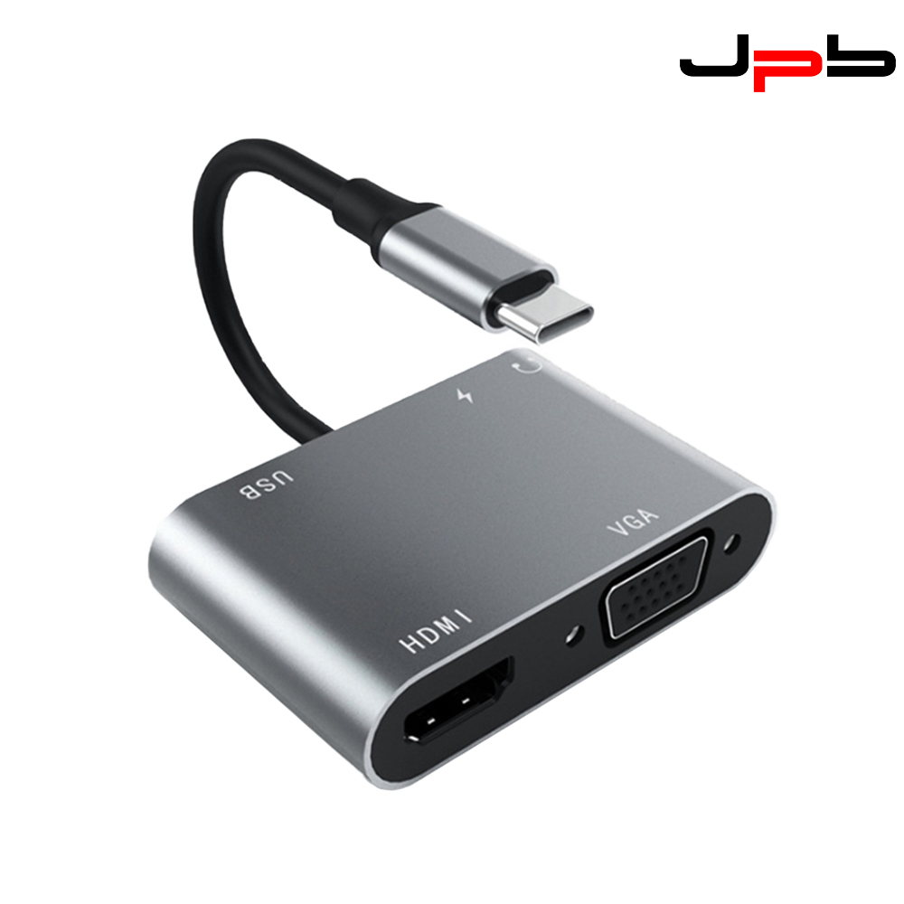 [ JPB Type-C to PD+HDMI+VGA+USB+AUDIO HC-11 五合一 轉接器