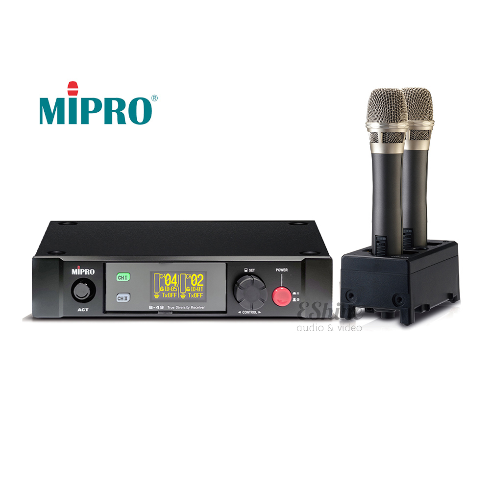 MiPRO 2.4G數位無線麥克風 B-49 可充電式-附充電座