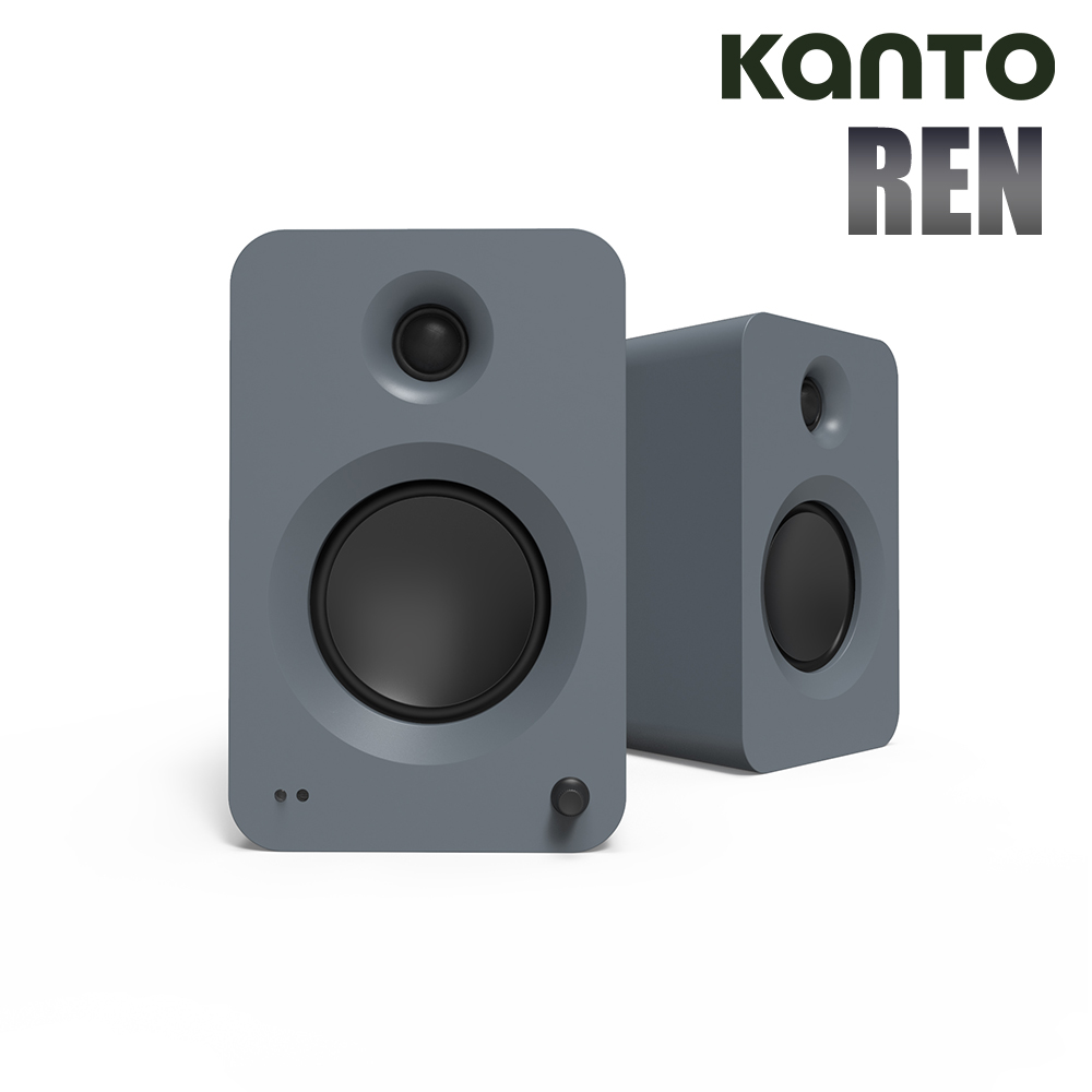 Kanto REN 立體聲書架藍牙音響-灰色款