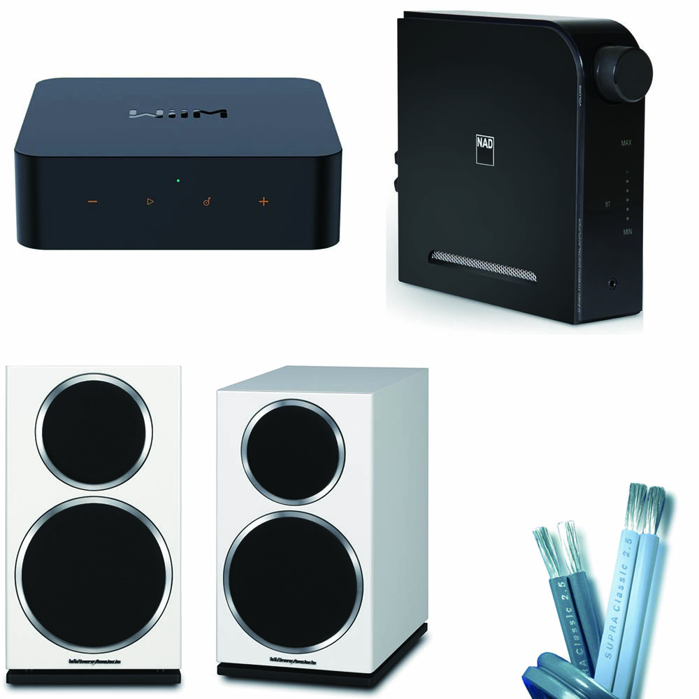 WiiM WiiM Pro (不含遙控器)+NAD D3020 V2藍牙綜擴 + Wharfedale DIAMOND220書架型喇叭-白