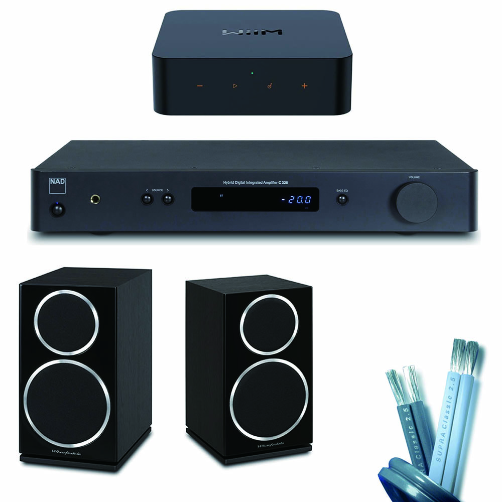 WiiM WiiM Pro (不含遙控器)+NAD C328藍牙綜擴 + Wharfedale DIAMOND 220書架型喇叭-黑
