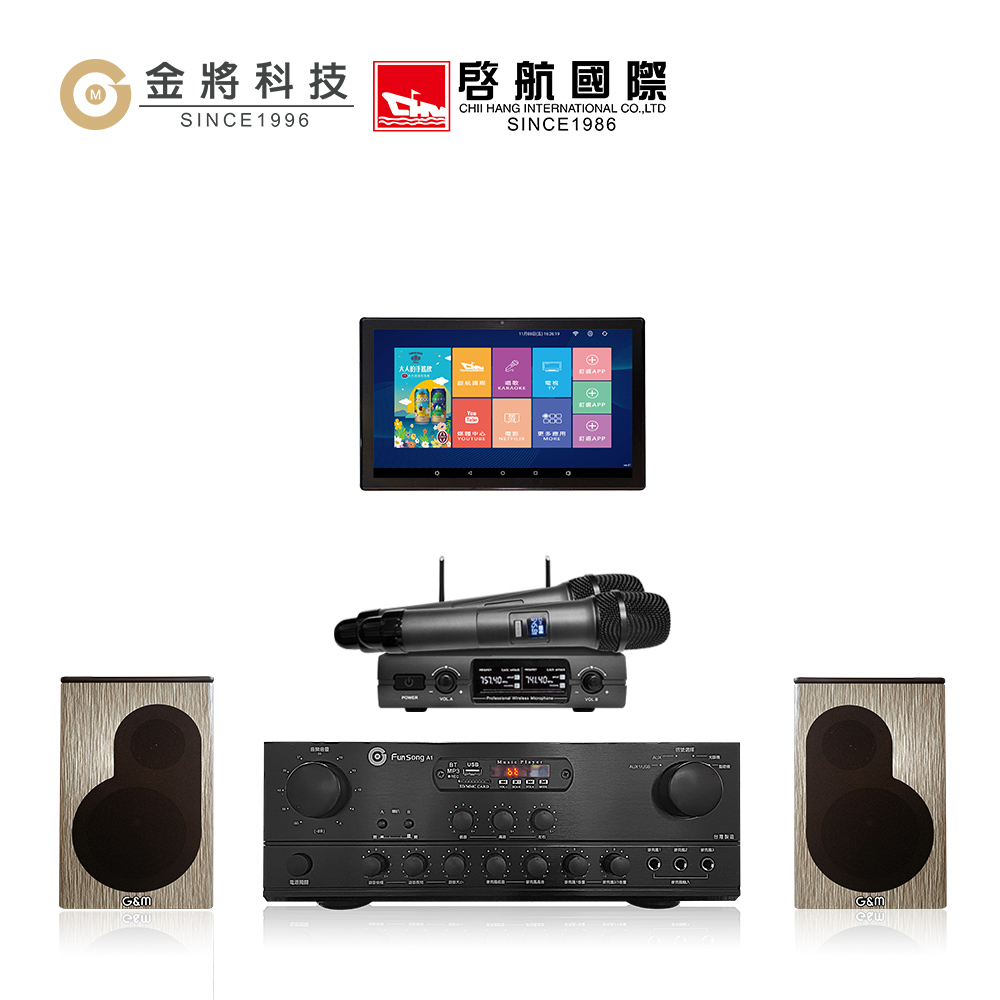金將科技 KKPAD10.1+FSA1+U232+J38(點歌機+擴大機+無線麥克風+喇叭)