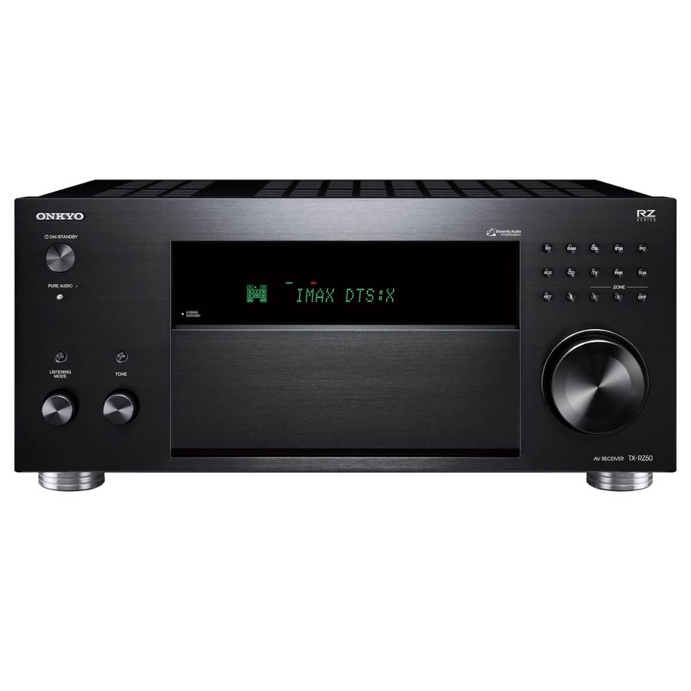 ONKYO 安橋 TX-RZ50 9.2聲道 AV 接收器，採用黑色系設計，尺寸為 43.5×20.5×39.8cm，重量僅 14KG，中國原產地製造。支援 WiFi、藍芽 Bluetooth 及 AirPlay 無線串流，附贈遙控器，電源供應 110V，享 2 年保固。配件依原廠提供，BSMI 許可字號 R55156。適閤家庭劇院，提供沉浸式環繞音效，提升影音體驗。