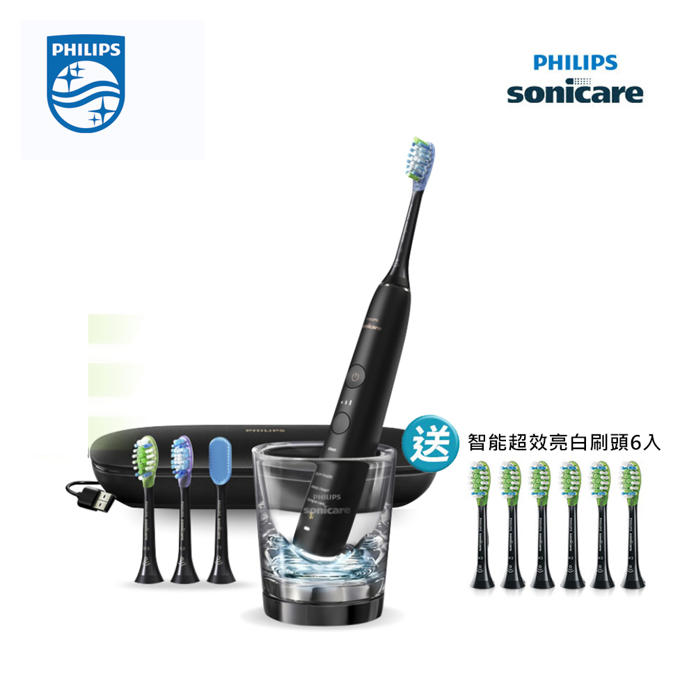 PHILIPS 飛利浦 Sonicare Smart 鑽石極淨智能音波震動牙刷 HX9924/12 爵士黑