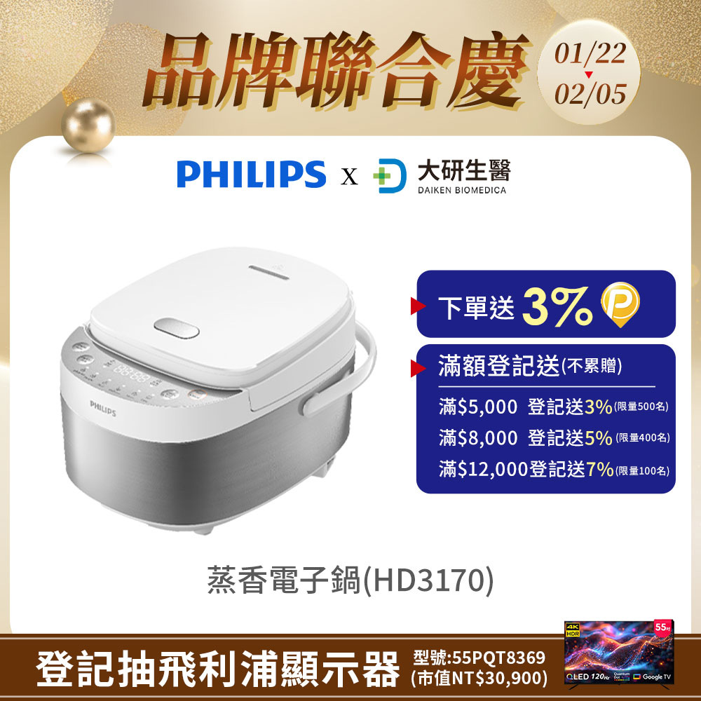 PHILIPS 飛利浦 蒸香電子鍋(HD3170)