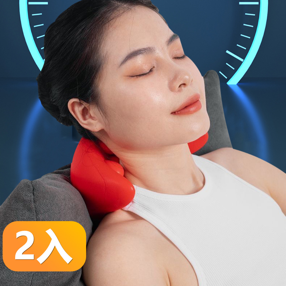 【晴安居】360蝶型頸椎指壓按摩枕 全包覆自重舒筋壓力舒緩枕-2入組
