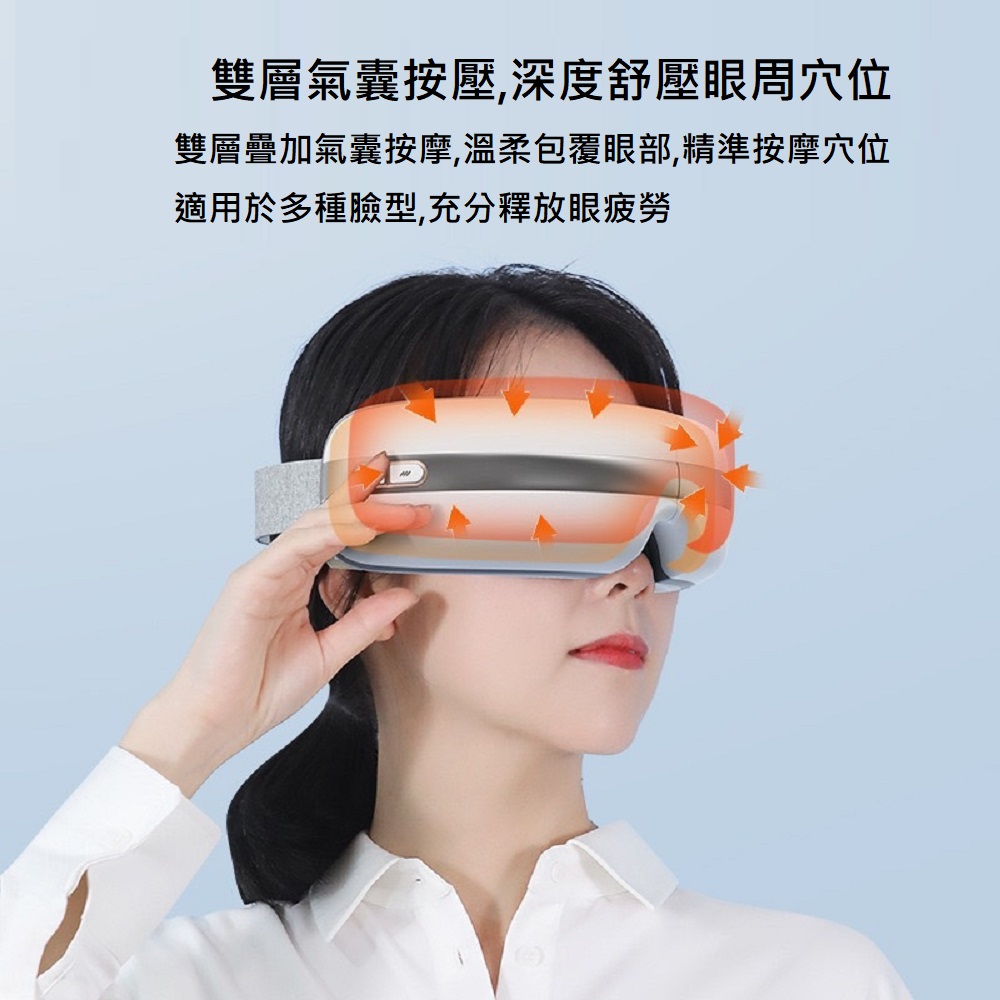 【Smart bearing智慧魔力】熱敷舒壓藍芽音樂眼罩(蛋白皮親膚)