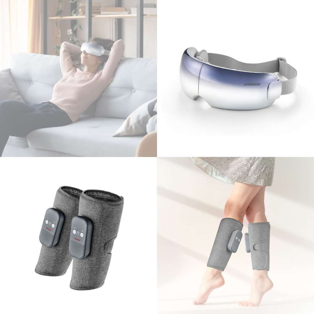 JOHNSON 喬山 舒眼摩C28+美腿溫揉器FM180(一對) 眼腿舒緩組