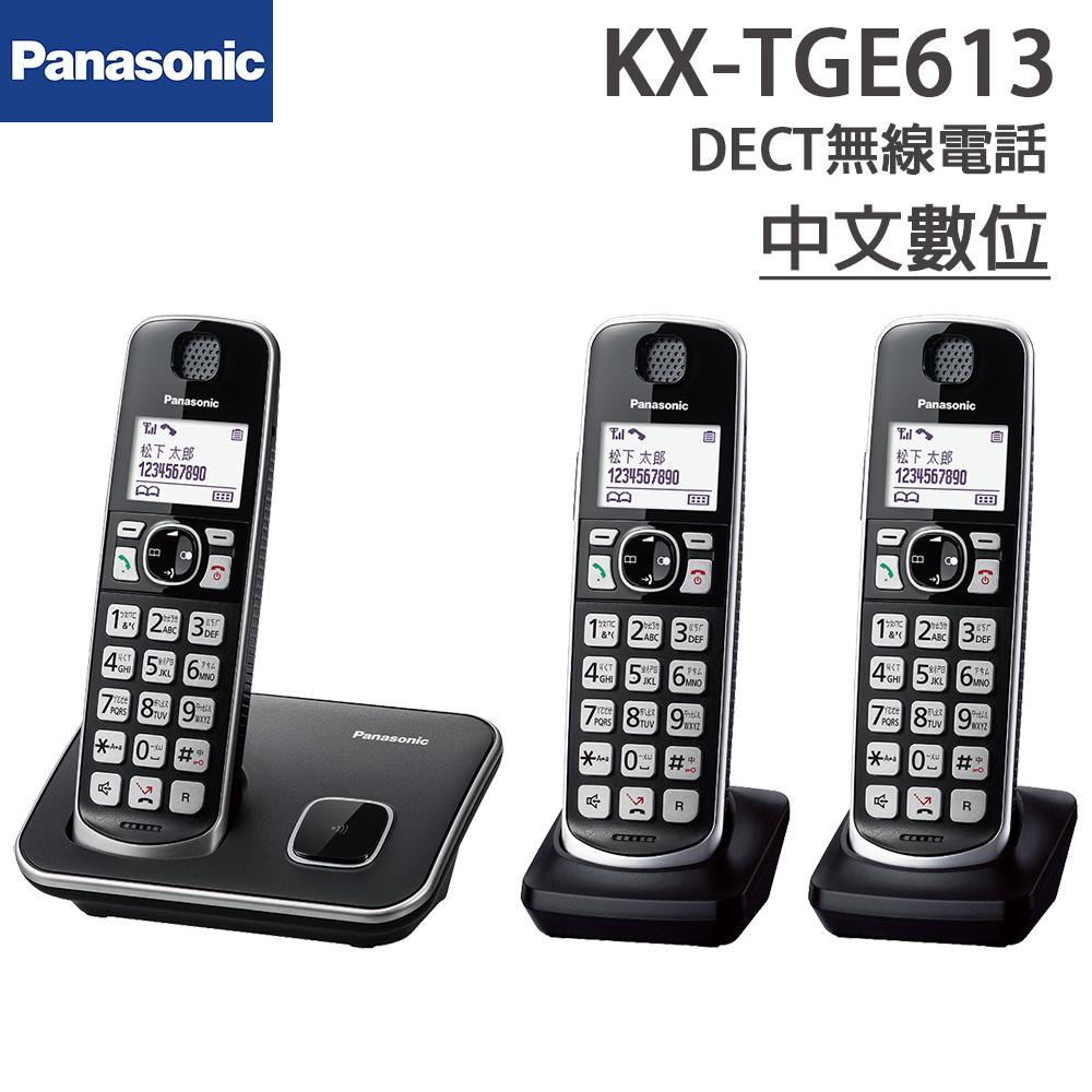 Panasonic國際牌 DECT中文數位無線電話 KX-TGE613TWB