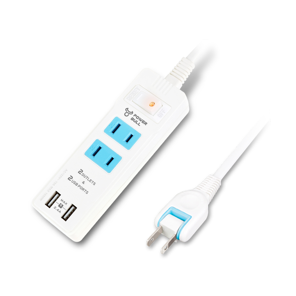 【3入組】智慧2USB+2插2P延長線 4尺 PB-223U-4