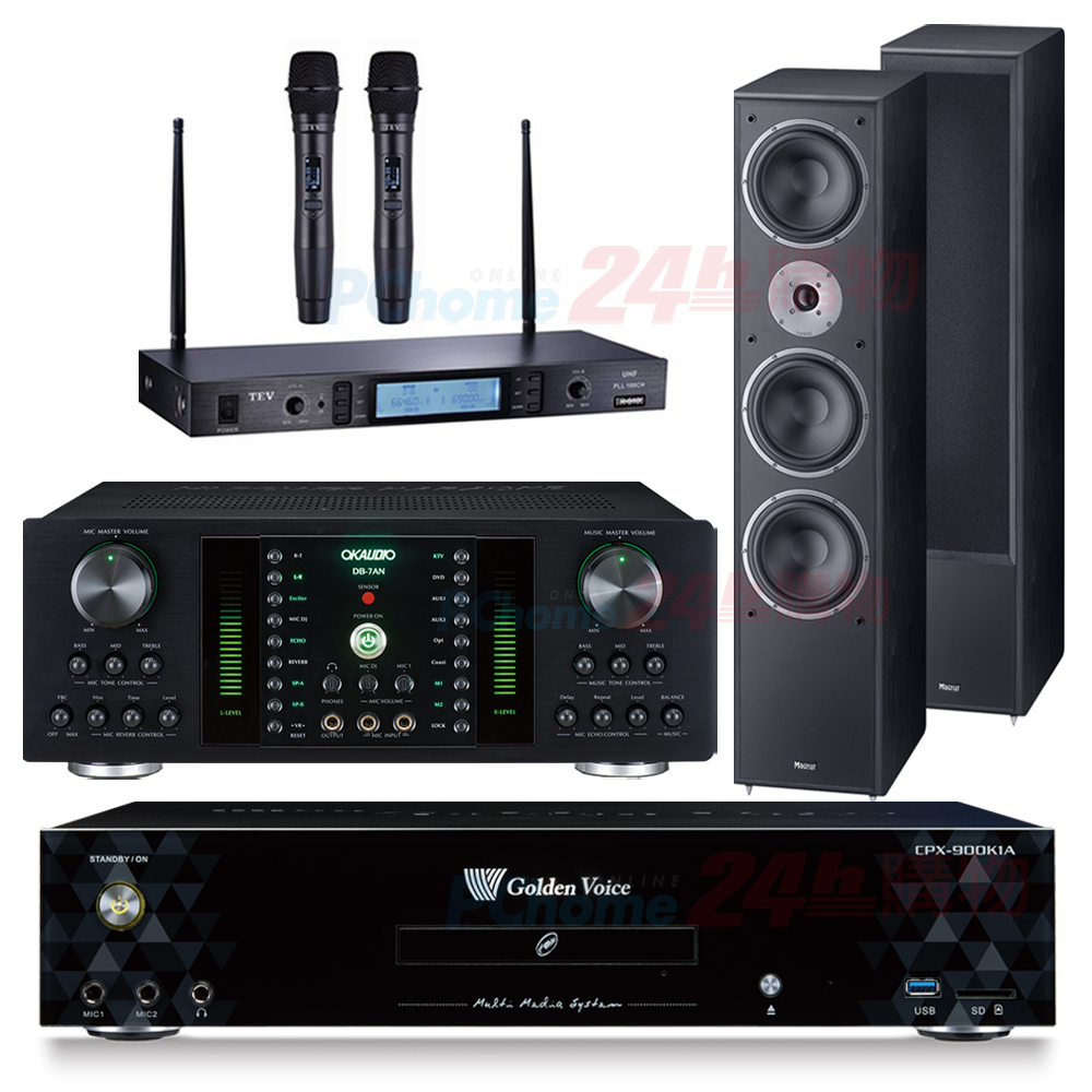 金嗓 CPX-900 K1A伴唱機 4TB+DB-7AN擴大機+TR-5600無線麥克風+Monitor supreme 1002喇叭