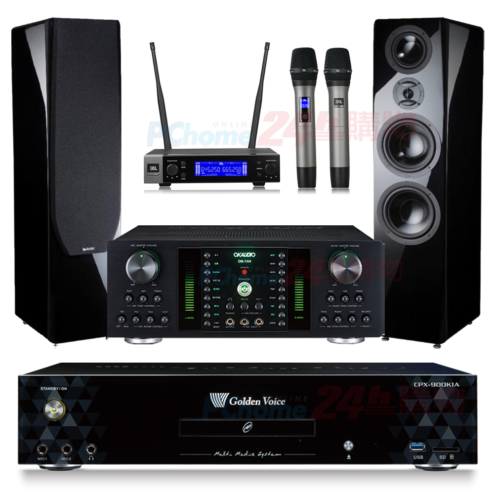 金嗓 CPX-900 K1A伴唱機 4TB+DB-7AN擴大機+JBL VM200無線麥克風+KTF P-889喇叭