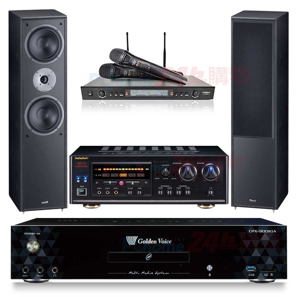 金嗓 CPX-900 K1A伴唱機 4TB+DSP-A1II擴大機+SR-889PRO無線麥克風+Monitor supreme 802喇叭