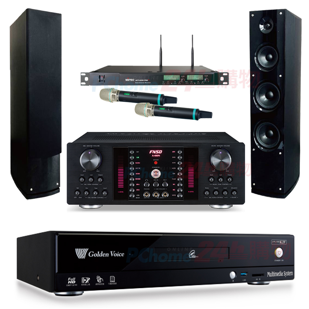 金嗓 CPX-900 K2F伴唱機 4TB+FNSD A-480N擴大機+ACT-8299PRO+無線麥克風+AS-138喇叭